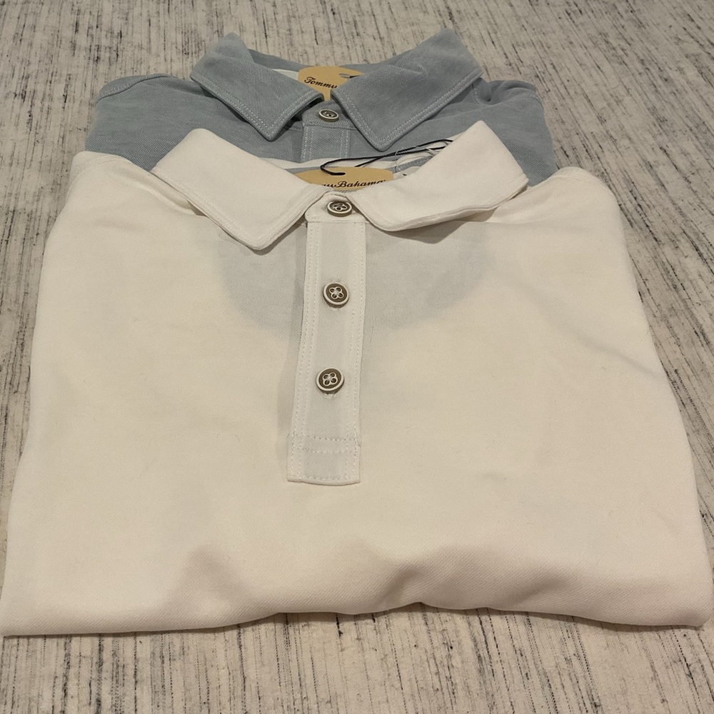 🩵🤍 2 Tommy Bahama NWT Shoreline Polo Shirts🤍🩵